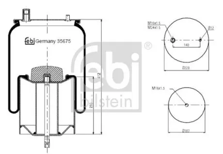 Сильфон пневматичної підвіски FE35675 FEBI BILSTEIN 35675