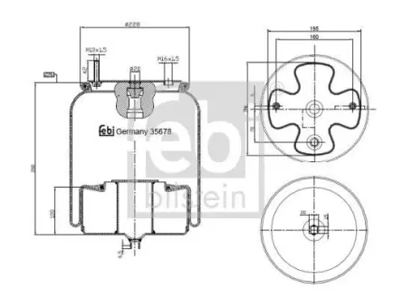 Сильфон пневматичної підвіски FE35678 FEBI BILSTEIN 35678