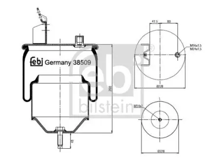 Сильфон пневматичної підвіски FE38509 FEBI BILSTEIN 38509
