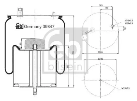 Сильфон пневматичної підвіски FE39847 FEBI BILSTEIN 39847