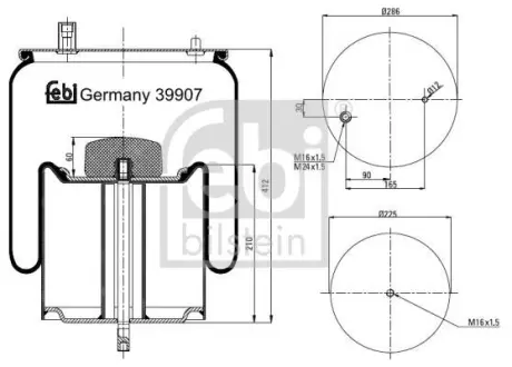 Сильфон пневматичної підвіски FE39907 FEBI BILSTEIN 39907