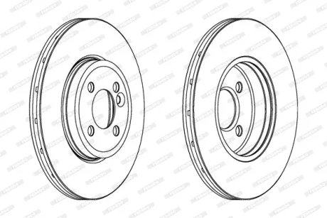 Комплект гальмівних дисків (2 шт) передн лів/прав MINI (R50, R53), (R52), (R56), (R57), (R58), (R59), CLUBMAN (R55) 1.6/2.0D 06.01-06.15 FERODO DDF1711C