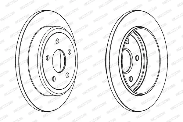 Комплект гальмівних дисків (2 шт) задн лів/прав CITROEN C-CROSSER DODGE CALIBER JEEP COMMANDER, GRAND CHEROKEE II, GRAND CHEROKEE III MITSUBISHI OUTLANDER II PEUGEOT 4007 1.8-5.7 04.99-03.13 FERODO DDF1813C (фото 1)