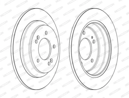 Комплект гальмівних дисків (2 шт) задн лів/прав KIA CARENS IV, SELTOS, SOUL II, SOUL III 1.6-2.0 03.13- FERODO DDF2608C