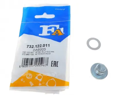 Болт зливу оливи + шайба Chevrolet Aveo/Daewoo Lanos/Nubira/Honda Accord/Civic 87- (M14x1.5) FA1 Fischer Automotive One (FA1) 732.122.011