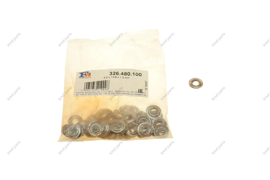 Шайба під форсунку Peugeot Partner/1.5D-2.5D 94-07 (5.5x13.8x1.3) (к-кт 100шт)(пошкоджене корозією) FA1 Fischer Automotive One (FA1) DSC_326.480.100 (фото 1)