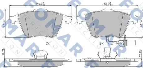 Колодки гальмівні дискові FOMAR FO 912281