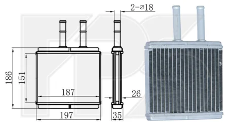 Радіатор пічки FPS FP 17 N15