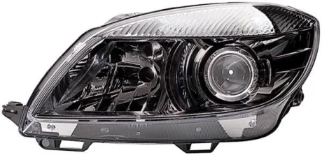 Фара основна права чорна H7 SKODA FABIA II HELLA 1EL010417501