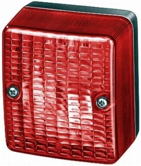 Габаритні ліхтарі лів/прав, червоний, Halogen/R10W, висота 90мм ширина 60мм глибина 80мм, горизонтальне кріплення, 12/24В 2SA996 012-091 HELLA 2SA996012091
