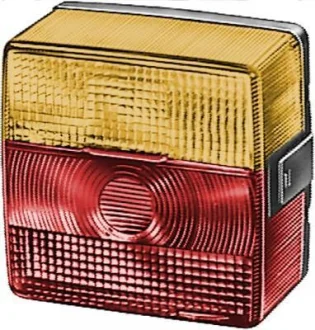 Ліхтар задній Лів/Прав (P21W/R10W, 12В, білий/жовт/червон, з індикатором, із стоп-сигналом, паркувальні вогні, з підсвічуванням номера) CLAAS FENDT CATERPILLAR AP255E, AP300D 2SE004 623-001 HELLA 2SE004623001