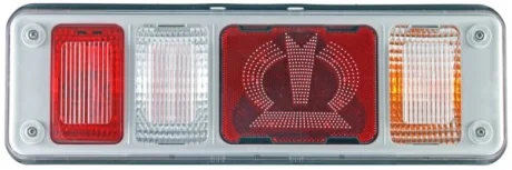 Ліхтар задній Прав (LED/P21W, 24В, з індикатором, світло протитуманних фар, світло заднього ходу, із стоп-сигналом, паркувальні вогні, аварійний трикутник) KRONE 2VP340 961-521 HELLA 2VP340961521