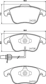 Колодки гальмівні дискові комплект передні PAGID HELLA 8DB355013861