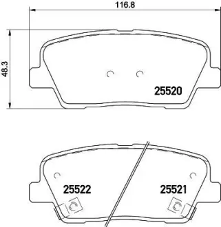 Колодки гальмівні дискові комплект задні PAGID HELLA 8DB355023041