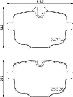 Колодки гальмівні дискові комплект задні PAGID HELLA 8DB355024921