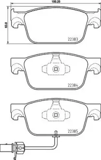 Колодки гальмівні дискові комплект передні на Audi A4, A5 2015> PAGID HELLA 8DB355024951