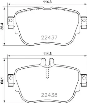 Колодки гальмівні дискові комплект задні на MB E-class W213 2016> PAGID HELLA 8DB355025781