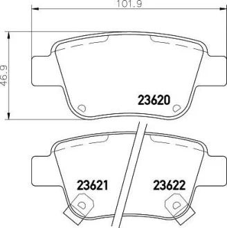 Колодки дискового тормоза HELLA 8DB355029621