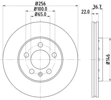 Диск гальмівний з покриттям PRO; передн. PAGID HELLA 8DD355105361