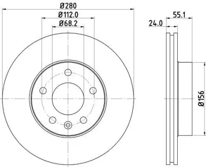 Диск гальмівний з покриттям PRO передній PAGID HELLA 8DD355105591