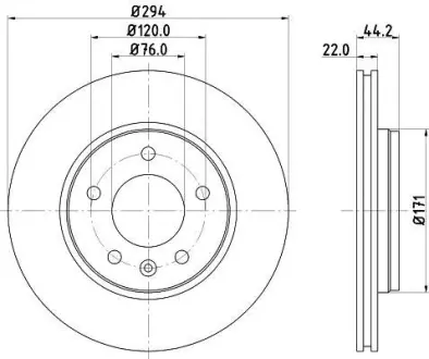 Диск гальмівний з покриттям PRO задній PAGID HELLA 8DD355109701