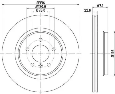 Диск гальмівний з покриттям PRO задній PAGID HELLA 8DD355111961