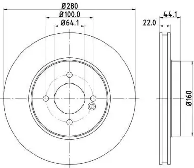 Диск гальмівний з покриттям PRO передній PAGID HELLA 8DD355113751