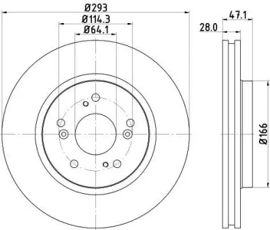Диск гальмівний з покриттям PRO передній PAGID HELLA 8DD355115941