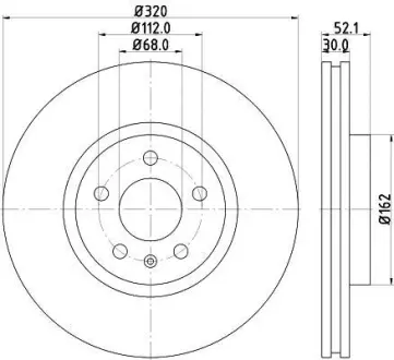 Диск гальмівний з покриттям PRO передній PAGID HELLA 8DD355117191