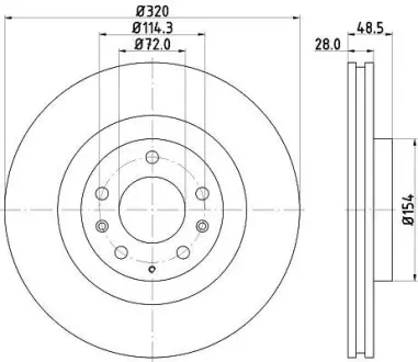 Диск гальмівний з покриттям PRO передній PAGID HELLA 8DD355118201
