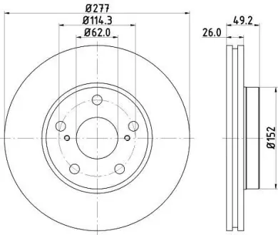 Диск гальмівний з покриттям PRO передній PAGID HELLA 8DD355119661
