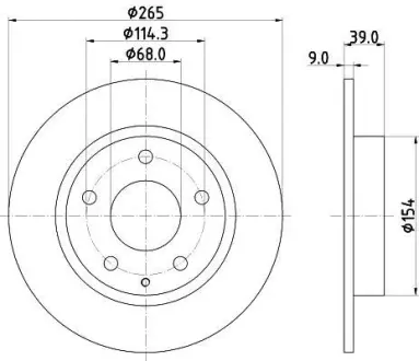 Диск гальмівний з покриттям PRO задній PAGID HELLA 8DD355120461