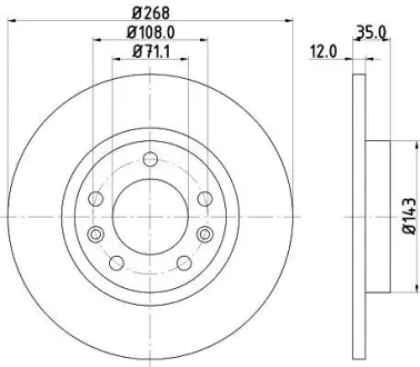 Диск гальмівний з покриттям PRO задній PAGID HELLA 8DD355120491