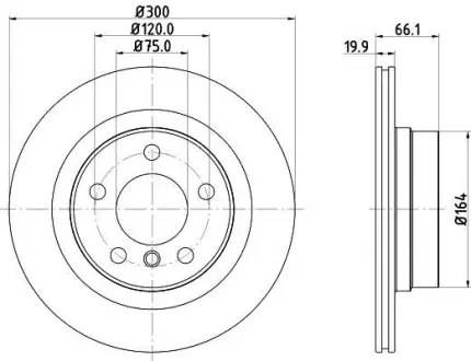 Диск гальмівний з покриттям PRO задній PAGID HELLA 8DD355120971