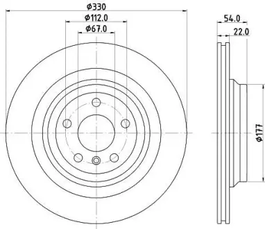 Диск гальмівний PRO High Carbon задній PAGID HELLA 8DD355122561