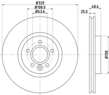 Диск гальмівний з покриттям PRO; передн. / Kuga II 2012> PAGID HELLA 8DD355125151