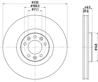 Диск гальмівний з покриттям PRO передній PAGID HELLA 8DD355125331