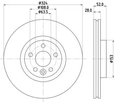 Диск гальмівний PRO High Carbon передній PAGID HELLA 8DD355126661