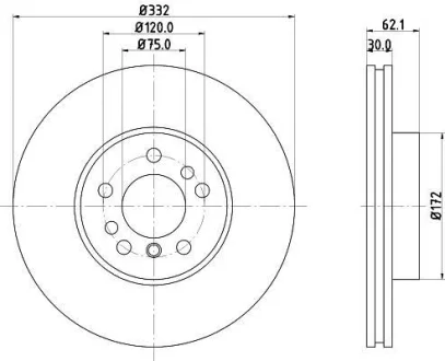 Диск гальмівний PRO High Carbon; передн. PAGID HELLA 8DD355127631