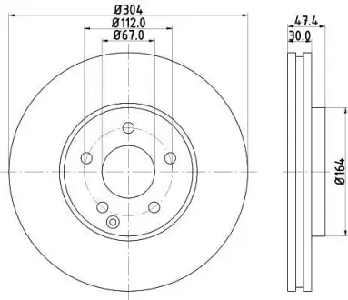 Диск гальмівний PRO High Carbon передній PAGID HELLA 8DD355128641