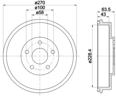 Барабан гальмівний задній PAGID HELLA 8DT355300911