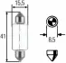 Лампа розжарювання 24V 15W SV 8,58 HELLA 8GM002091261 (фото 1)