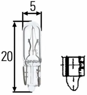 Лампа розжарювання W1,2W 24V 1,2W W2x4,6d HELLA 8GP002095241