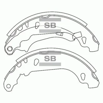 Колодки гальмівні задні (барабанного типу) Renault Logan HI-Q Hi-Q (SANGSIN) SA184