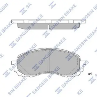 Комплект гальмівних колодок з 4 шт. дисків SANGSIN Hi-Q (SANGSIN) SB SP1629