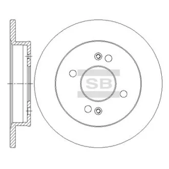 Диск гальмівний (кратно 2) задній Kia Morning (04-) (D=234.0mm) HI-Q Hi-Q (SANGSIN) SD2045