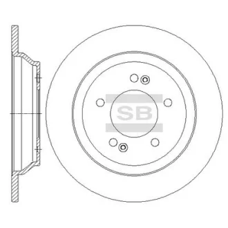 Диск гальмівний (кратно 2) задній Kia Carens (13-) (D=284.0mm) HI-Q Hi-Q (SANGSIN) SD2068