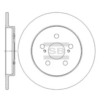Диск гальмівний (кратно 2) задній Toyota Prius (09-) (D=259.0mm) HI-Q Hi-Q (SANGSIN) SD4060