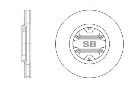 Диск гальмівний (кратно 2) передній (вентильований) Nissan Navara D22 (03-) (D=282.7mm) HI-Q Hi-Q (SANGSIN) SD4214