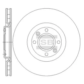 Диск гальмівний (кратно 2) передній (вентильований) Citroen DS4 (11-) (D=301.8mm) HI-Q Hi-Q (SANGSIN) SD5005